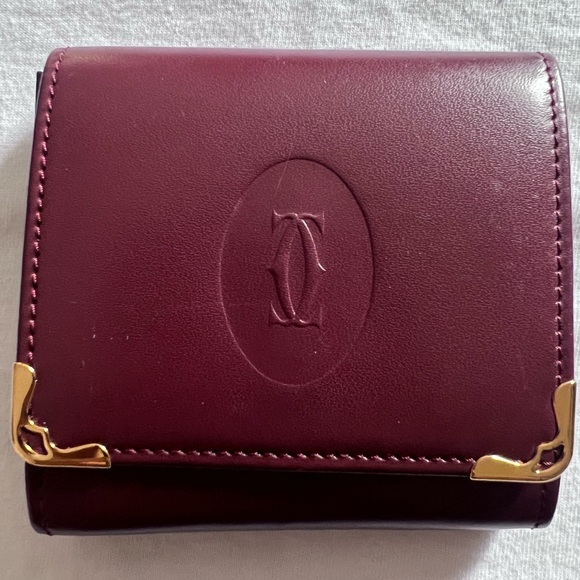 Cartier Bordeaux Leather Coin Pouch - Picture 2 of 3